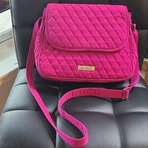 Vera Bradley Pink Medium Flap Quilted Crossbody Bag